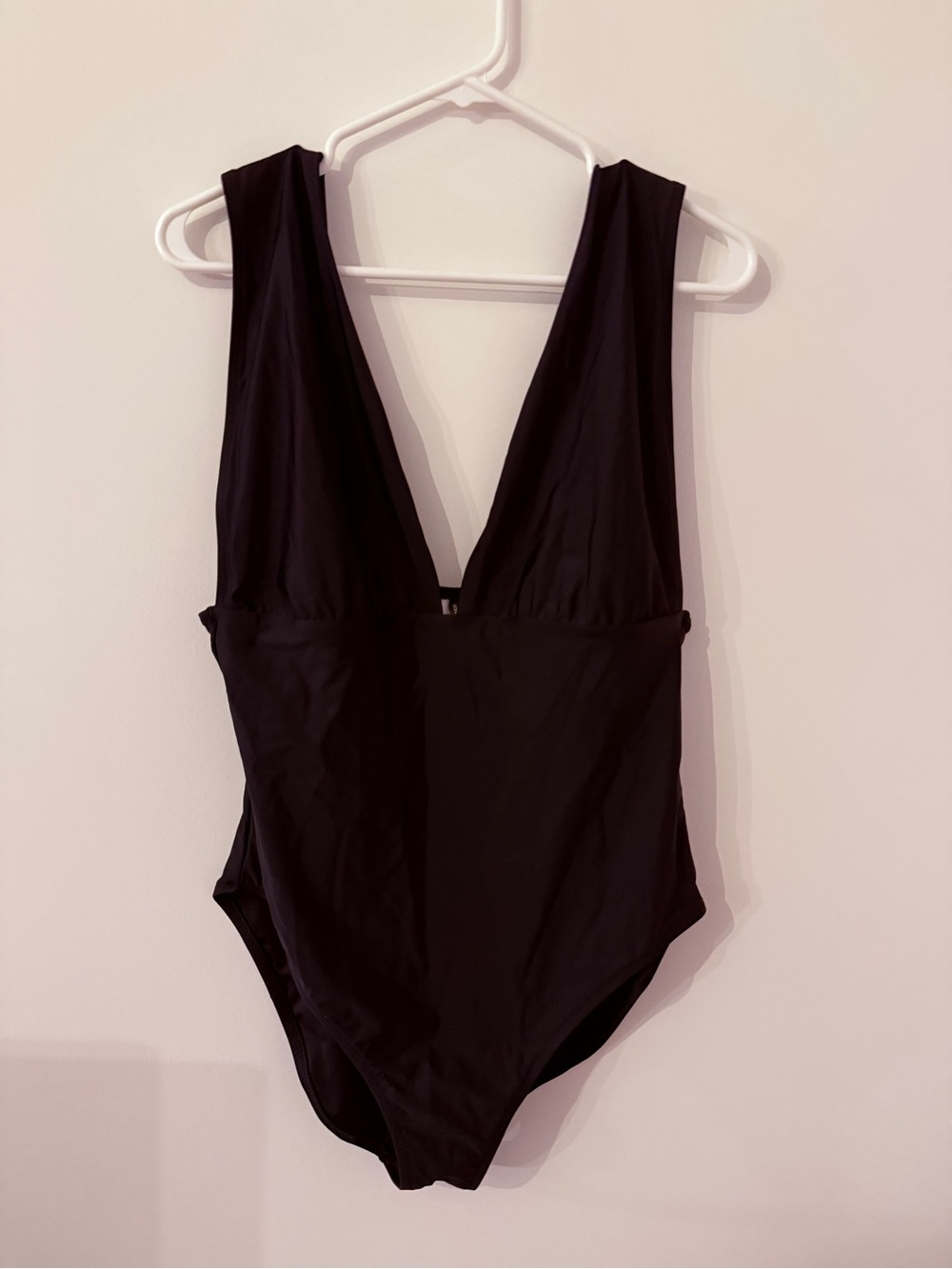 NWT J. Crew Black One-Piece Plunge V-Neck Swimsuit Size 16